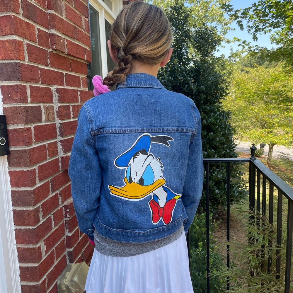 Donald Duck painted jean jacket